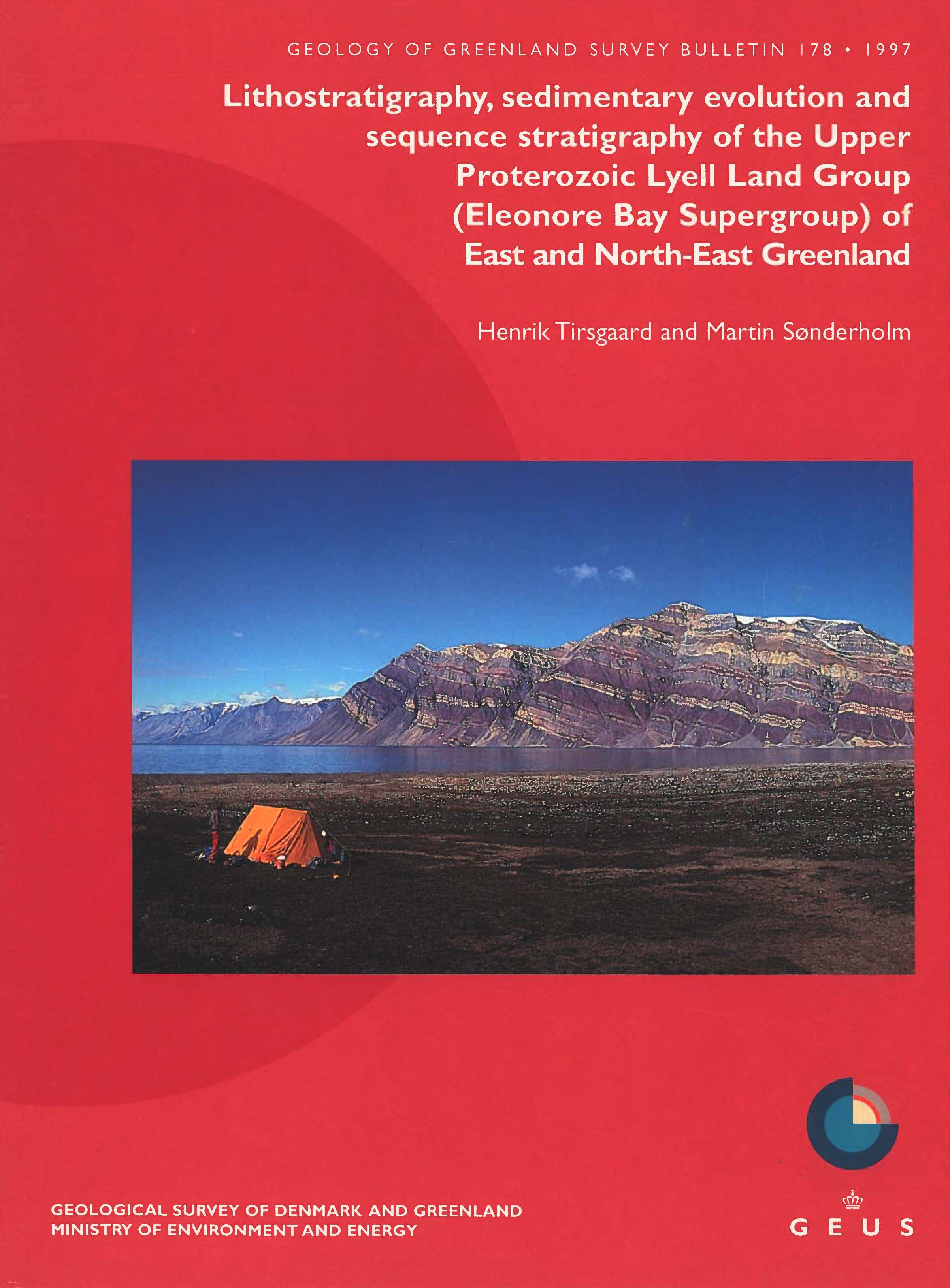 Geology of Greenland Survey Bulletin 178 cover tent in front of mountains